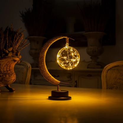 LED Moon Lamp Battery Operated 11 Inch Decorative Night Light for Bedrooms Desks Nightstands Portable Cordless Lunar Glow Accent Lighting