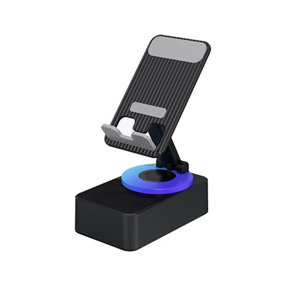 Rotating Wireless Speaker Phone Stand with 40mm Subwoofer & 360° Swivel for Smartphones & Tablets
