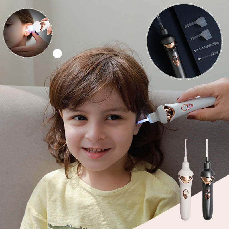 Electric Ear Wax Removal Tool with Soft Silicone Tips for Safe Home Ear Cleaning, USB Rechargeable Cordless Earwax Remover Kit with 5