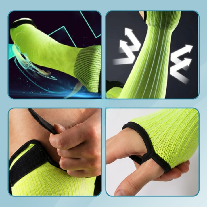 Cut-Resistant Forearm Guards with Hook-and-Loop Straps – 16 Inch Protection Sleeves for Gardening & Workshop Use