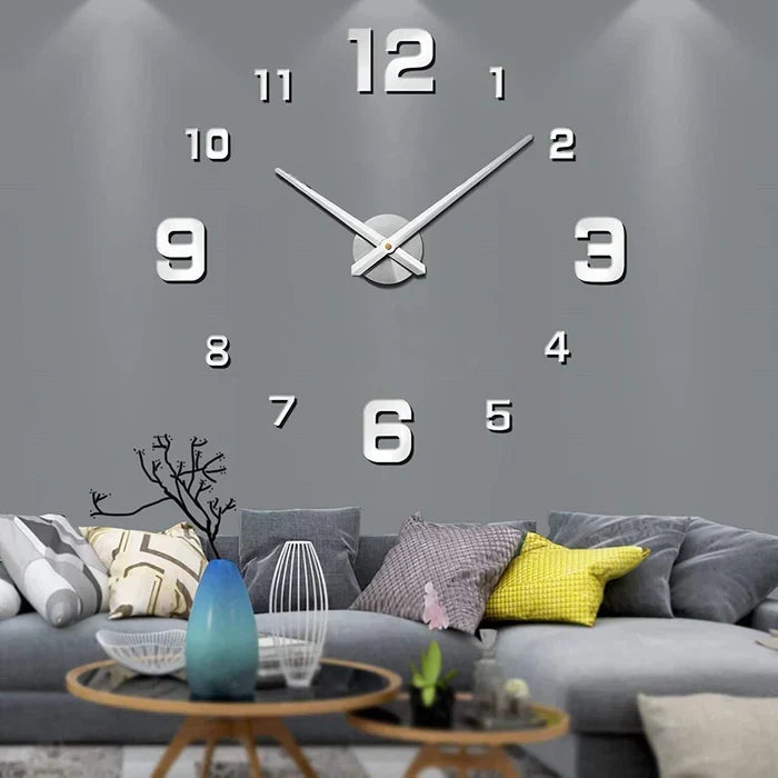 DIY Wall Clock Kit Large Modern Customizable Decorative Clock for Living Room Bedroom Black Silver Gold Red Glow in the Dark