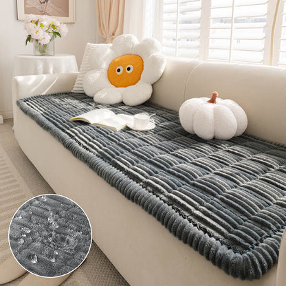 Plush Flannel Furniture Protector for Pets – Non-Slip Waterproof Sofa Throw for Dogs & Cats – Machine Washable Couch Shield