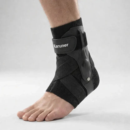 Adjustable Ankle Support Brace with Side Stabilizers for Sports Recovery and Joint Protection