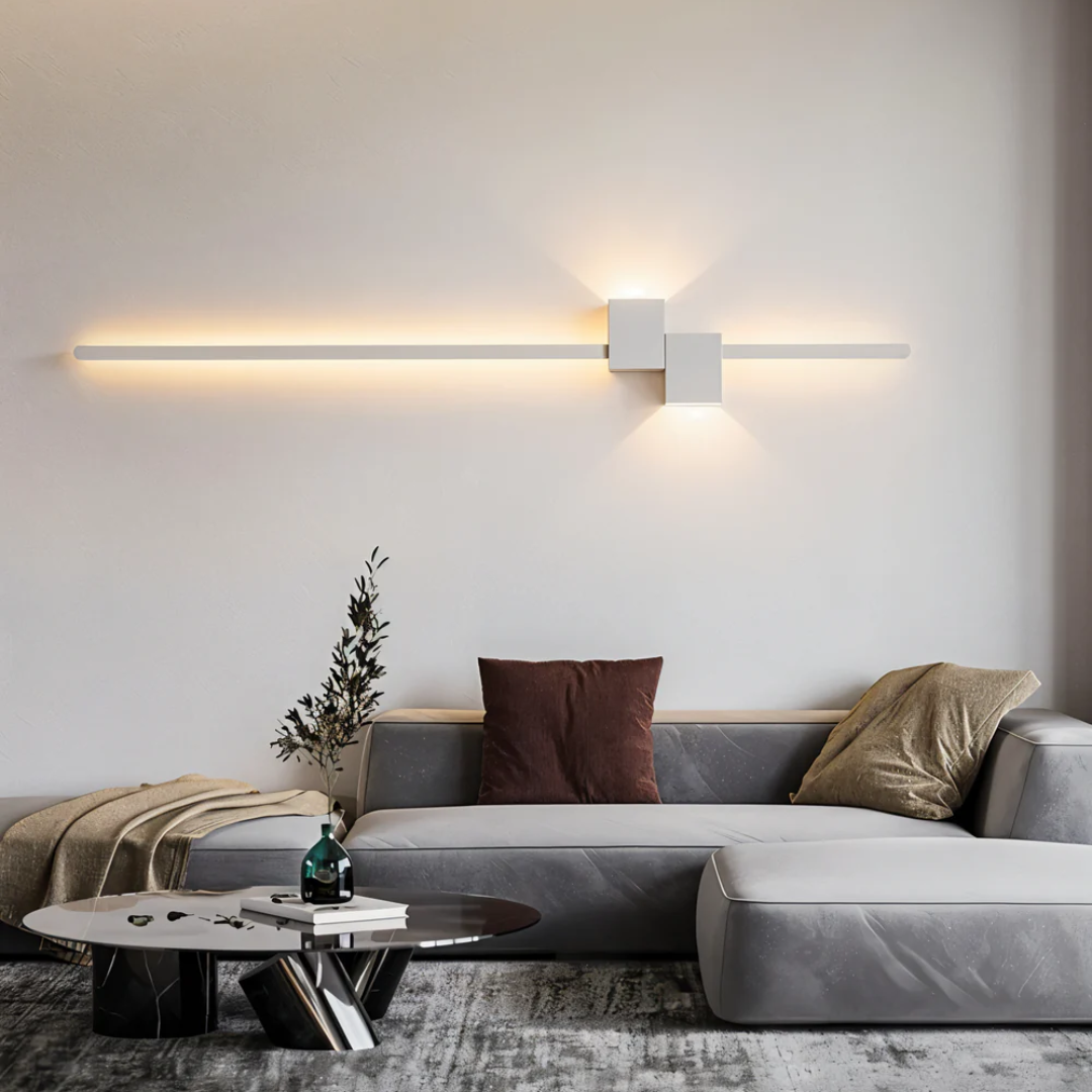 Modern LED Wall Sconce Linear Strip Light Fixture Warm White Aluminum 24 Inch for Living Room Bedroom Hallway Office Contemporary