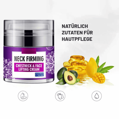 Firming Neck Cream with Hyaluronic Acid & Vitamin E for Smoother, Tighter Skin on Neck & Décolleté | Anti-Aging Moisturizer for Women