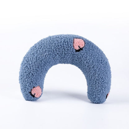 Bolstered Pet Bed for Dogs & Cats | Anxiety Relief Sleeping Cushion with Raised Edges | Machine Washable Portable Travel Pillow | Plush