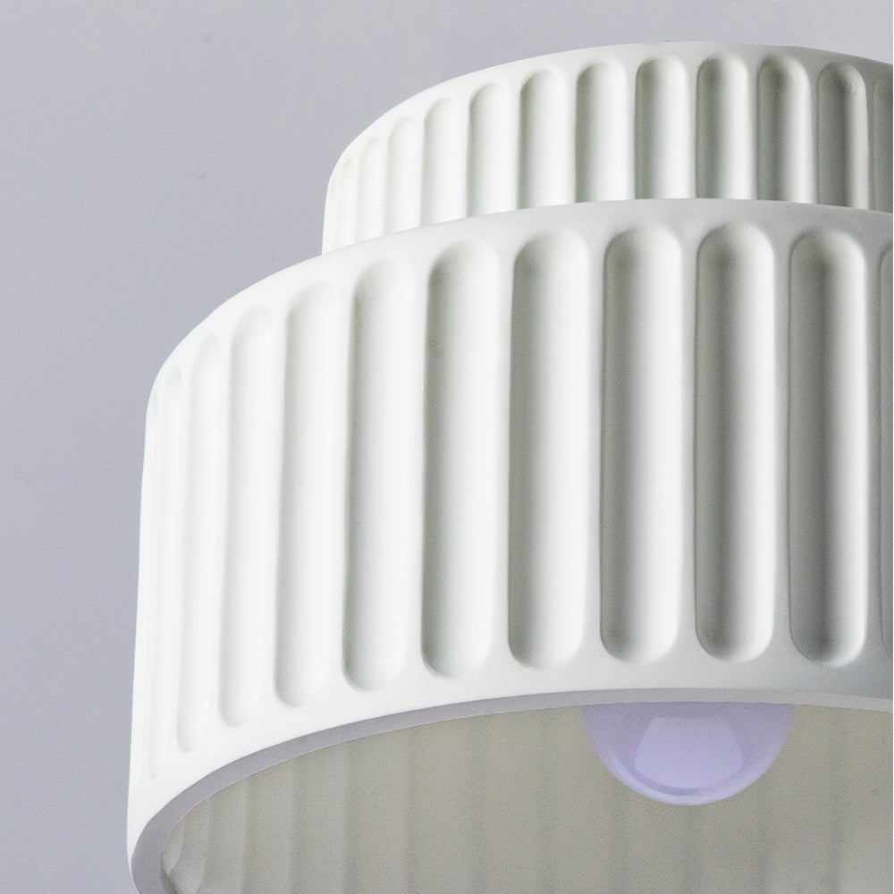 Flush Mount Resin Ceiling Light 10 in White for Low Ceilings Kitchen Hallway Bedroom Dining Room Compact Overhead Fixture E26 Socket