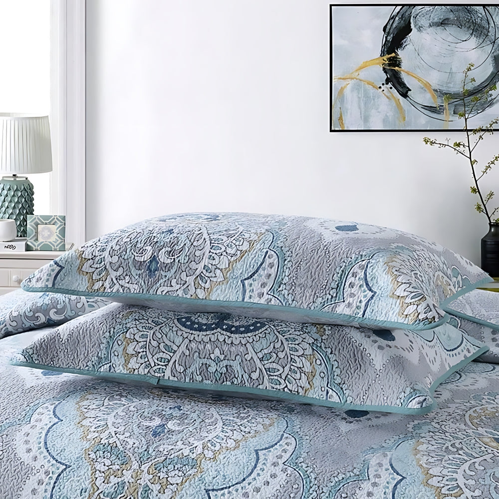 Palisade King Coverlet - Cotton, Reversible Paisley Design