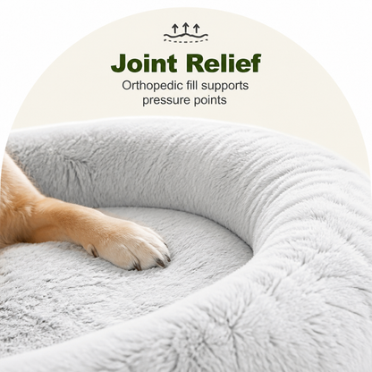 Ortekor Orthopedic & Washable Faux Fur Human Dog Bed (Detachable Cover)