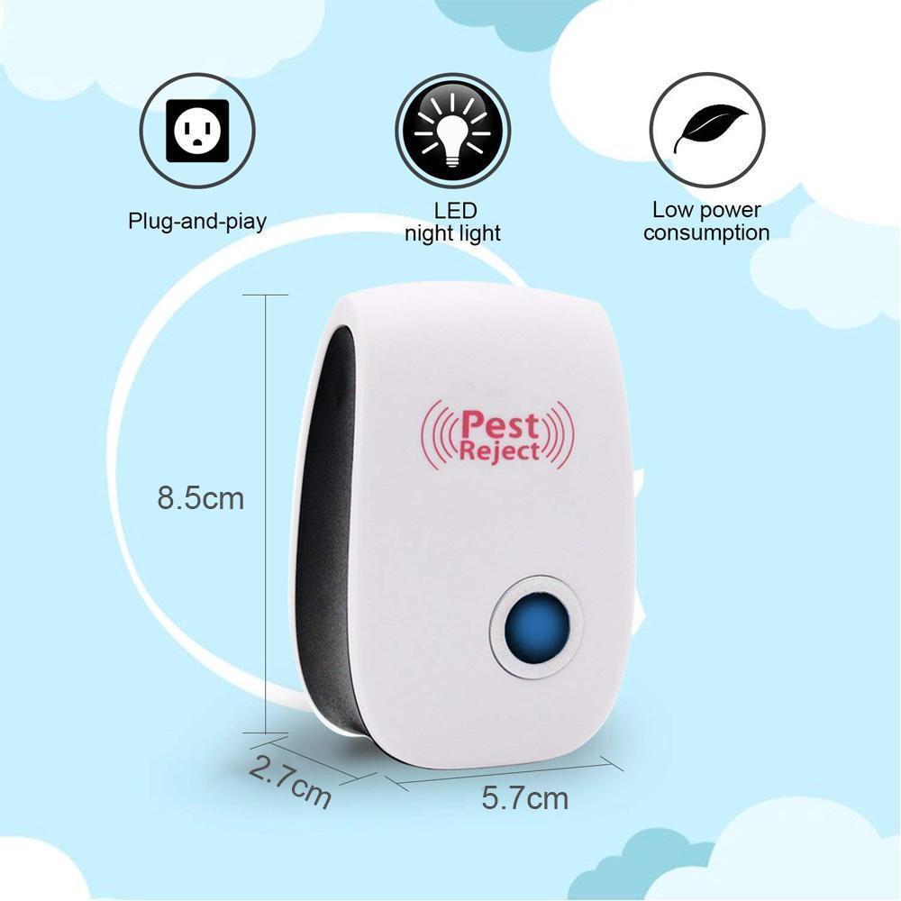 Electronic Pest Deterrent with Dual Wave Technology for Mice, Roaches, Spiders & Flying Insects – Plug-In Home Defense System for