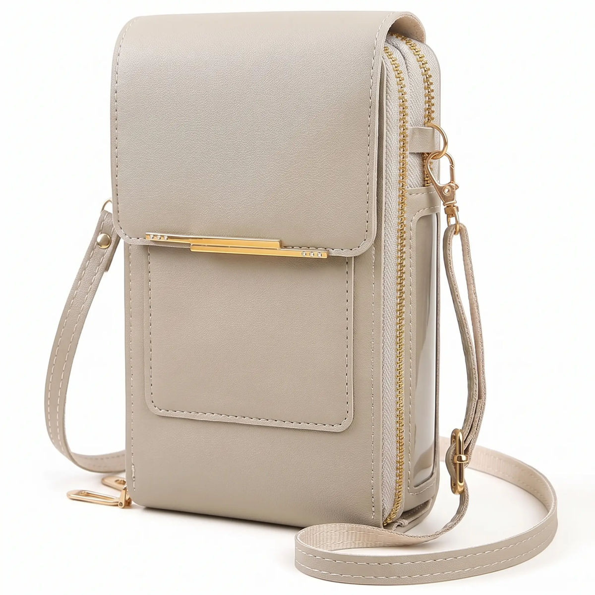 Touchscreen Crossbody Phone Wallet with RFID Blocking for Cards & Cash – Waterproof PU Leather Mini Purse Holds 6.7 in Smartphones