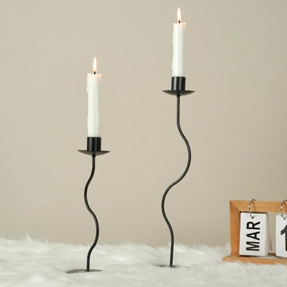 Sable Candle Holder - Sculpted Iron, Vintage Elegance
