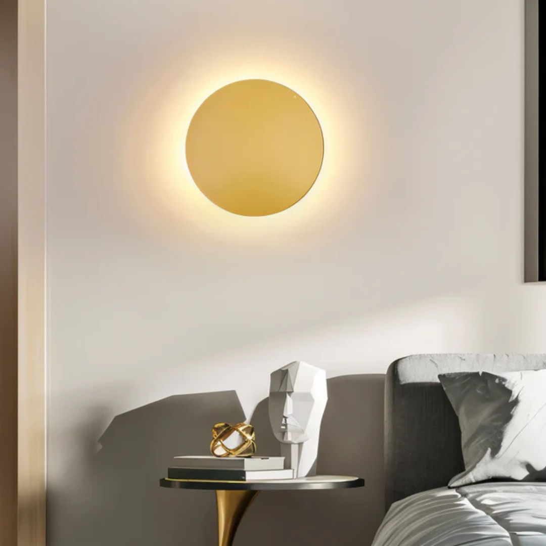 Halo Collection | Wall Sconce Light with Layered Disc Design | Modern Aluminum Fixture for Cozy Ambiance