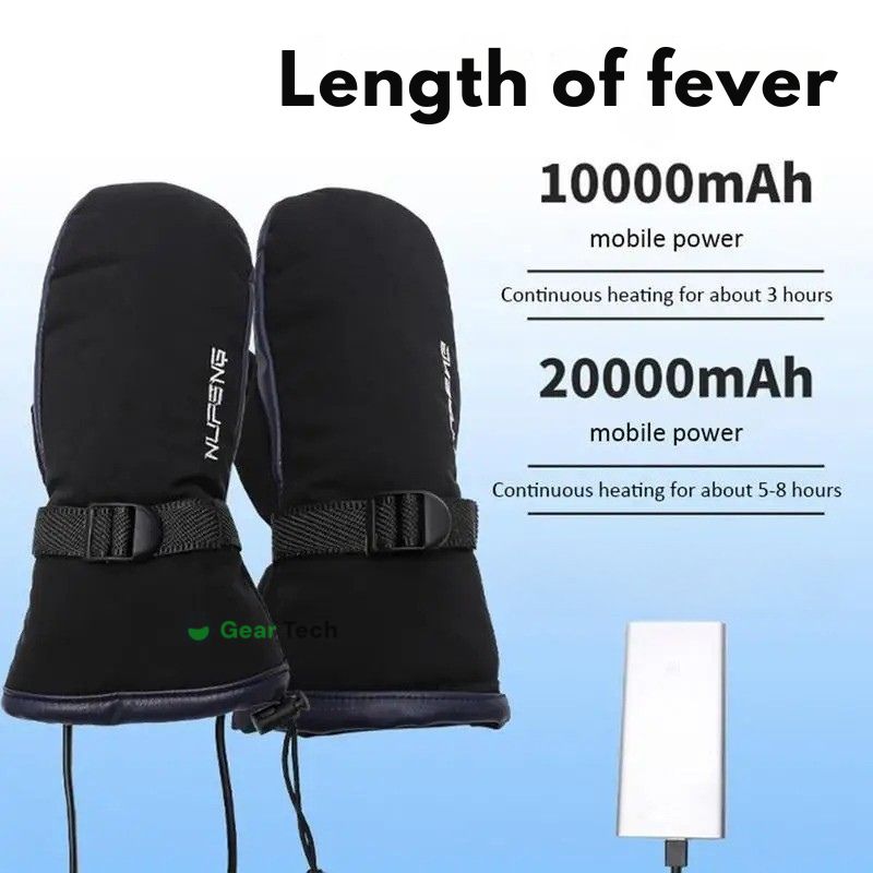 USB Powered Heated Winter Gloves with Dual-Zone Warming & Anti-Slip Palm for Outdoor Activities