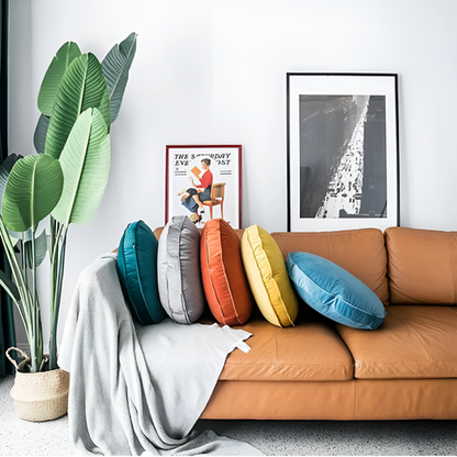 Luxevel Round Cushion - Velvet, Plush Comfort, Hidden Zipper