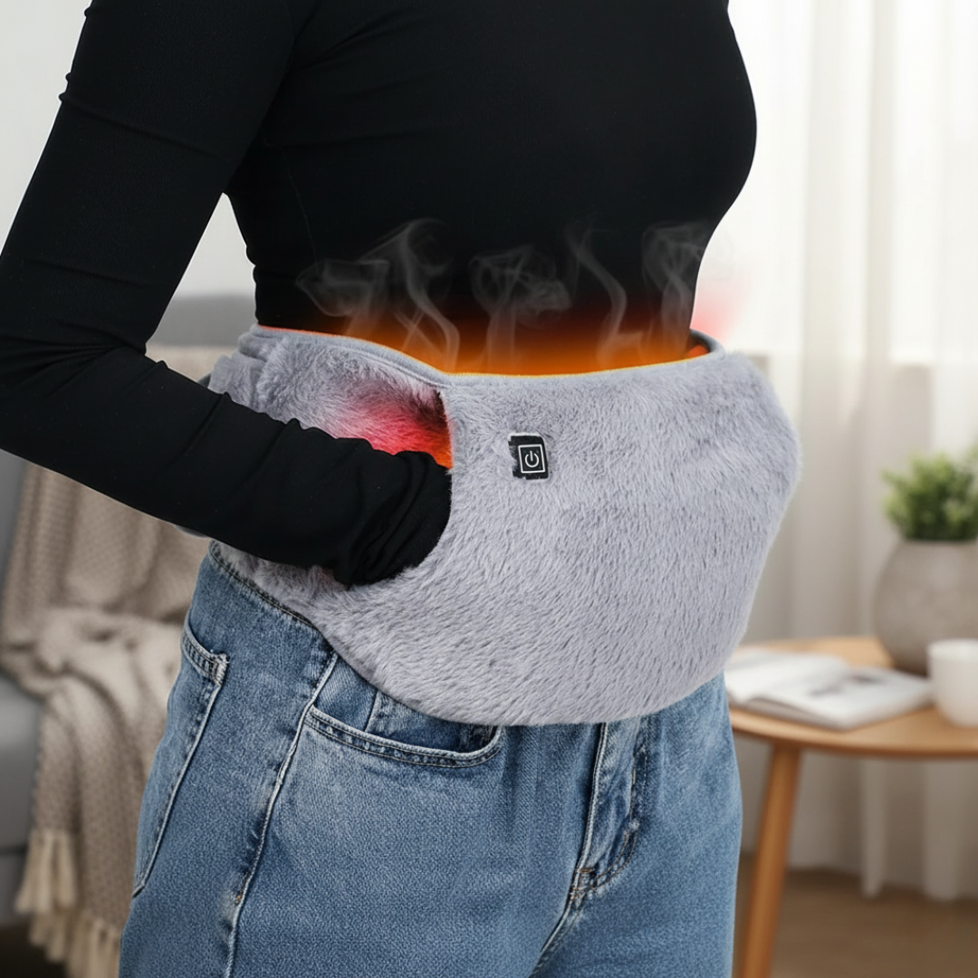 Heated Belly & Back Wrap with 3 Temperature Settings and USB-C Charging for Cramps, Muscle Pain & Cold Days