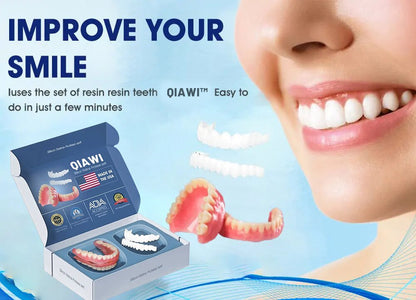 Removable Cosmetic Teeth Veneers for Adults – Instant Smile Enhancer with Silicone Liner, Reusable Snap-On Dental Cover for Natural Look