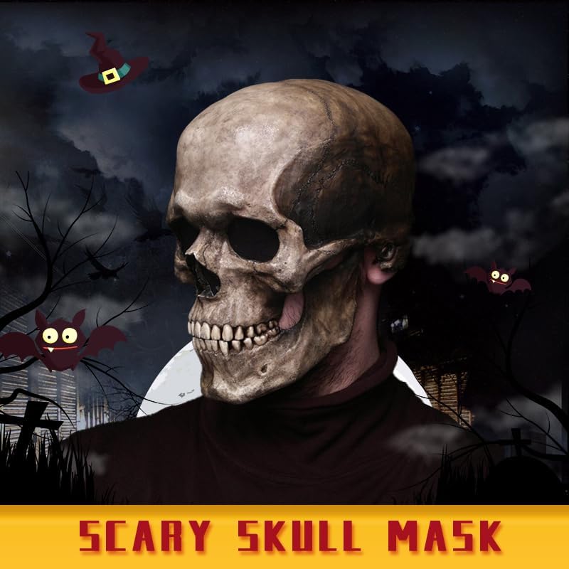 Skull Mask Movable Jaw Flexible Latex