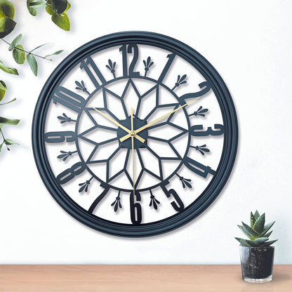 Retro Metal Wall Clock Silent Quartz Movement Industrial Home Office Decor No Ticking Quiet Battery Operated Vintage Handcrafted Look Living