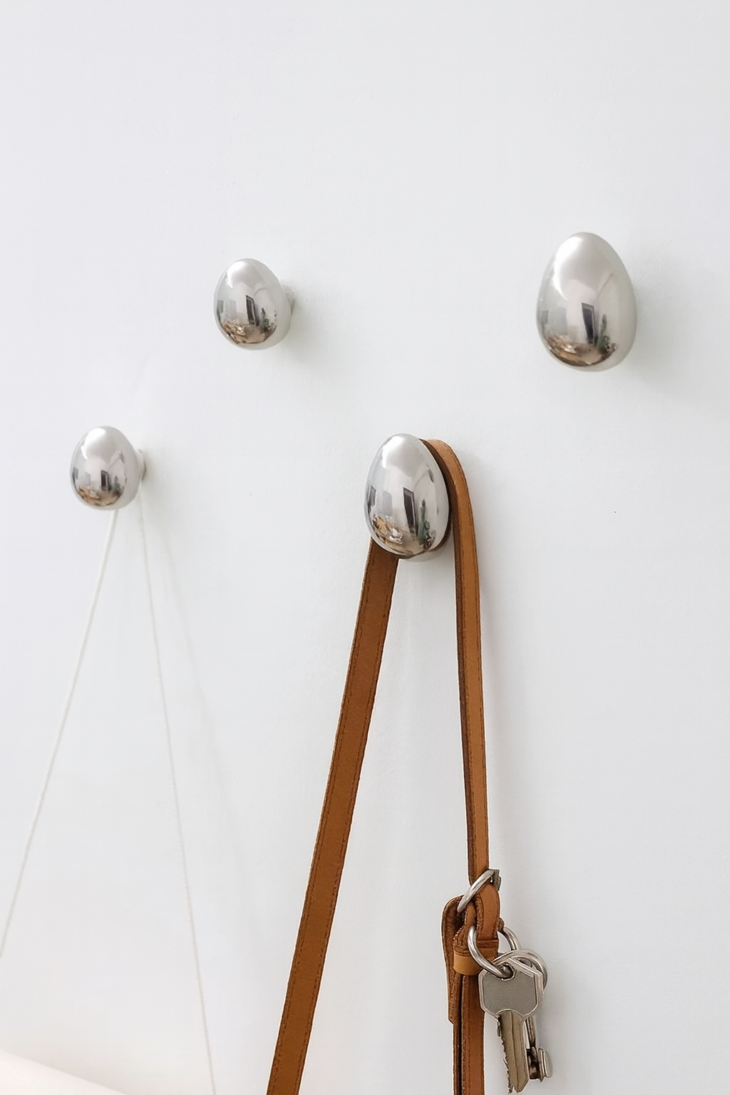 Ceramic Wall Hooks for Bathroom 2.3 inch Silver Chrome Teardrop Towel Robe Hanger Adhesive or Screw Mount for Kitchen Entryway 2-Pack Organi