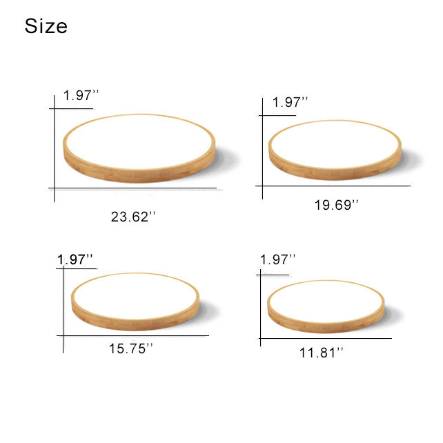 Slim Profile Round Wood Ceiling Light Fixture with Integrated LED – Modern Flush Mount in Natural Beige Finish for Bedroom, Living Room &