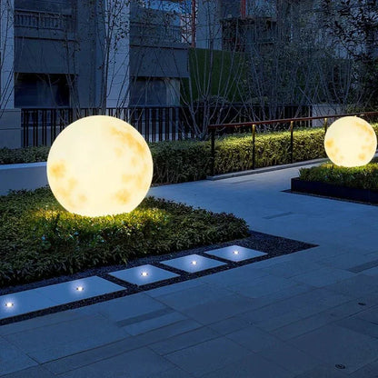 Cordless LED Sphere Lantern 20 in Rechargeable for Patio Deck Pool Pathway Decorative Accent Weatherproof Moon-Style Globe Warm Glow