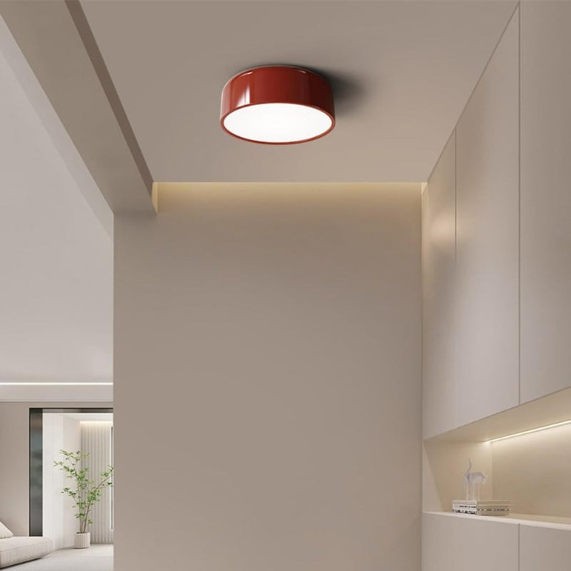 LED Flush Mount Ceiling Light 14-19 in Dimmable Metal Dome Fixture Green for Bedroom Kitchen Office