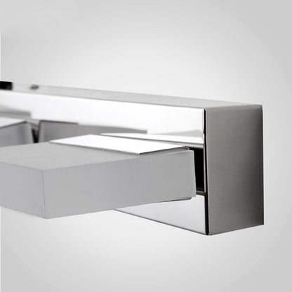 Modern Square LED Vanity Light Wall Sconce – Metal & Acrylic, Silver Finish, Rotatable Bulb for Bathroom Mirror Lighting