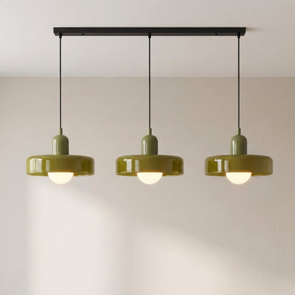 3-Light Geometric Glass Pendant Chandelier – Adjustable Height Statement Fixture for Dining Room, Kitchen Island & Bar | Modern Art Deco