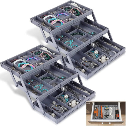 Versatile 3-Tier Drawer Organizer with Adjustable Dividers | Space-Saving Solution for Clutter-Free Living