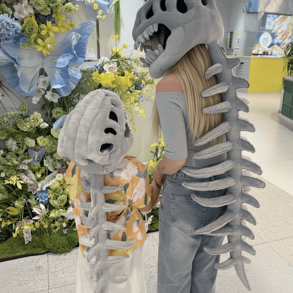 Dinosaur Skeleton Costume | Plush Kids Outfit with 3D Design | Fun Dress-Up for Halloween and Parties