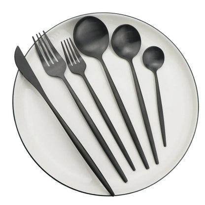 Stainless Steel Flatware Service for 6 – Matte Finish 30-Piece Dinner Silverware Collection for Everyday Dining & Hosting