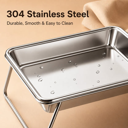 Ortekor Elevated 304 Stainless Steel Pet Bowl with Stand for Cats & Dogs - Anti-Tip Raised Feeder for Cleaner Meals