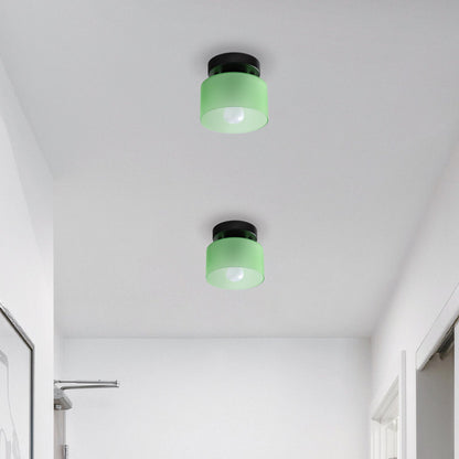 Flush Mount Glass Globe Light with E27 Socket for Entryway Kitchen and Bedroom Lighting