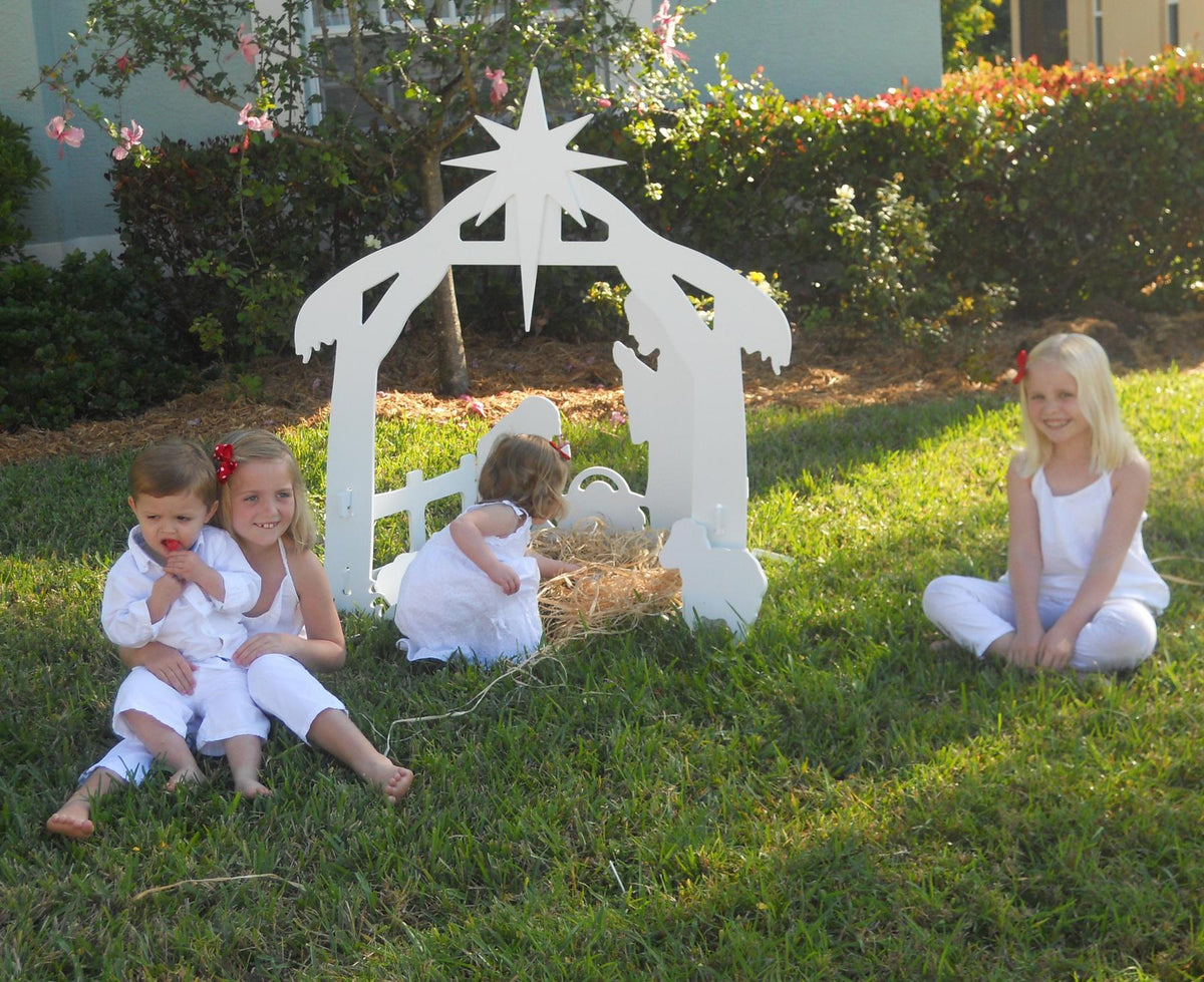 Outdoor Nativity Scene Set – Weather-Resistant Christmas Yard Display with Holy Family Figurines