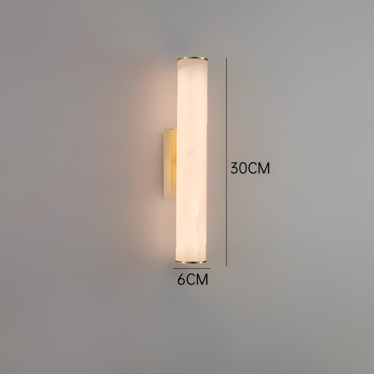 Vertical Stone & Metal Sconce with Soft LED Glow for Bedrooms, Hallways, and Living Rooms – Uplight Design to 31 Inches