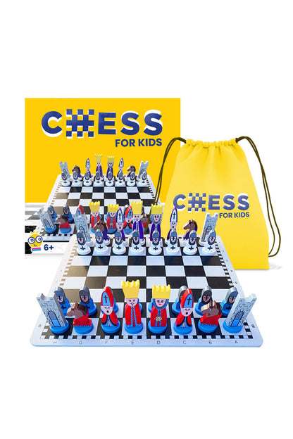 Creative Play | Educational Wooden Chess Set with Colorful Pieces | Engaging Game for Strategic Thinking Development