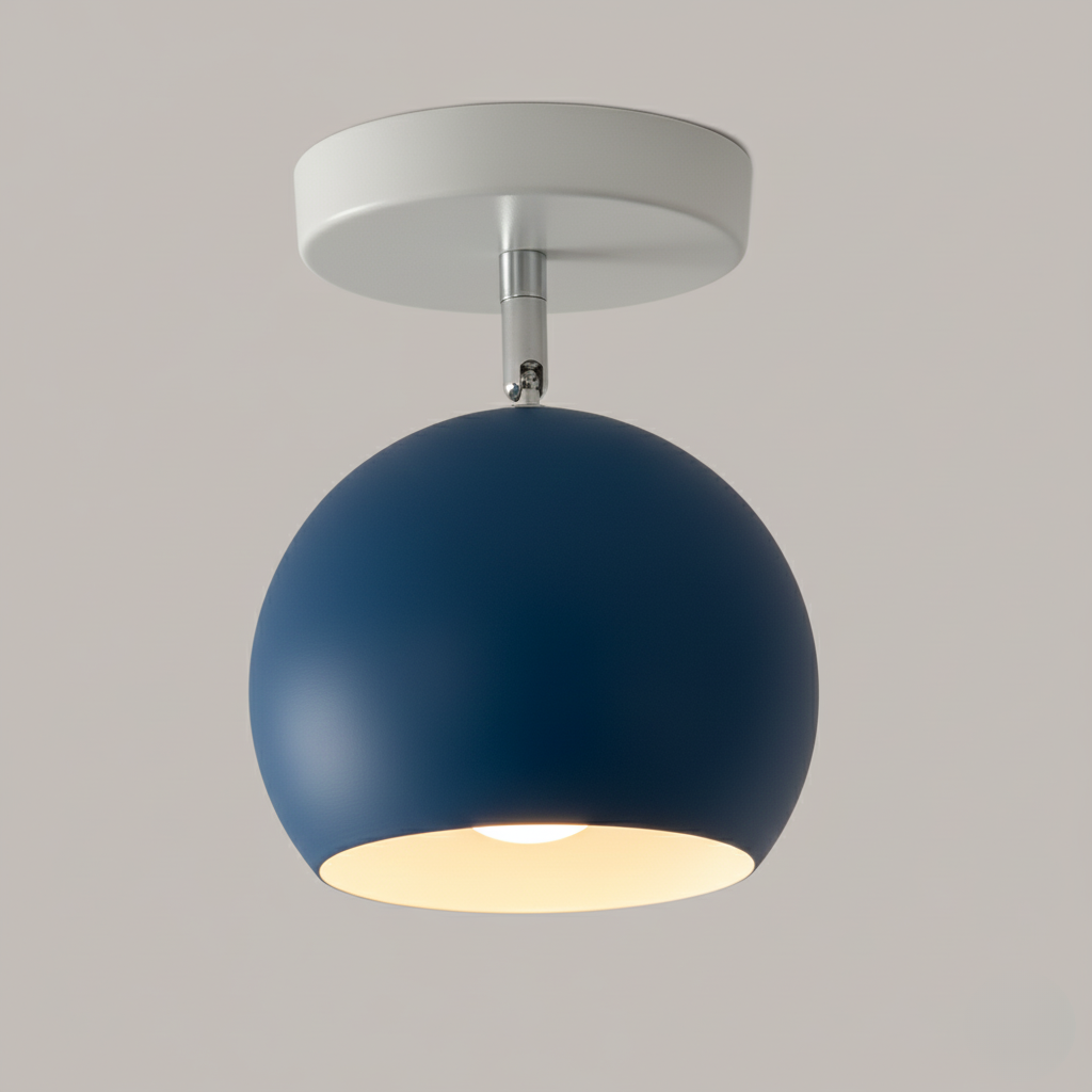 Modern Scandi Semi-Flush Ceiling Light with Wood & Metal Frame – 5 Color Options for Hallway, Bedroom, Living Room