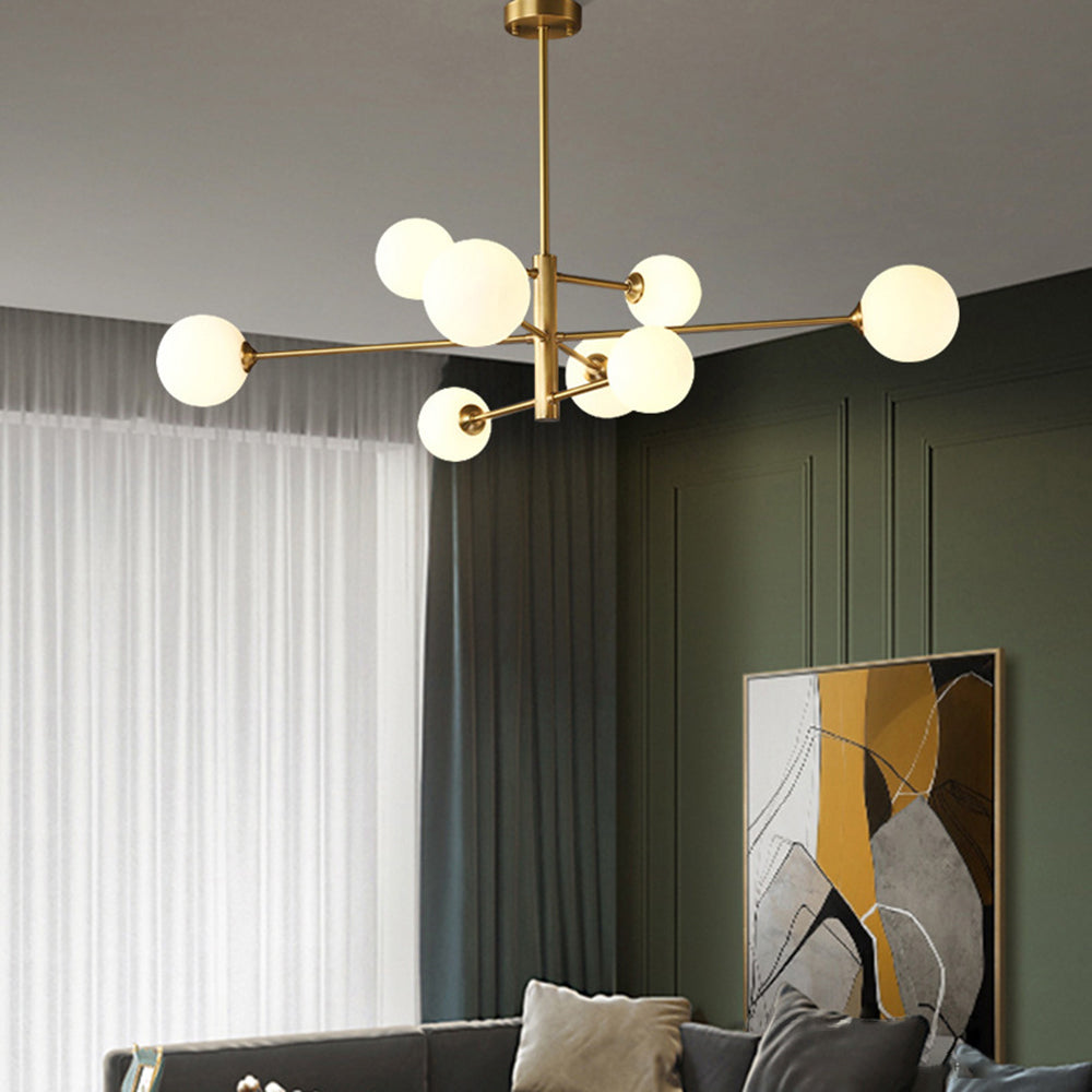 Multi-Globe Hanging Fixture with Adjustable Height for Dining Room & Living Room – Metal Frame with Glass Orbs – G9 LED Bulbs Included – 24
