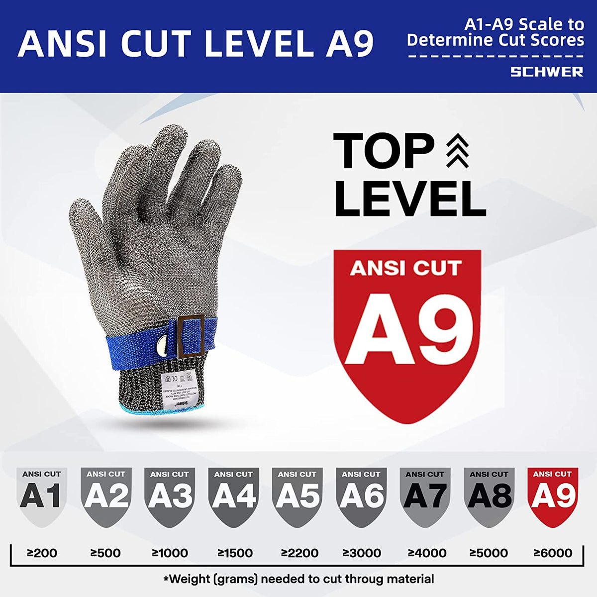 Cut-Resistant Mesh Gloves with Adjustable Wrist Strap for Kitchen, Fishing & Industrial Work | Safety Hand Protection
