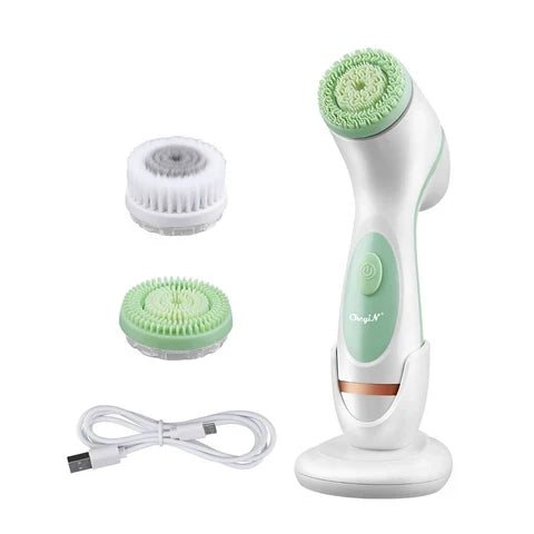 Facial Cleansing Brush Silicone 3-In-1 Rechargeable