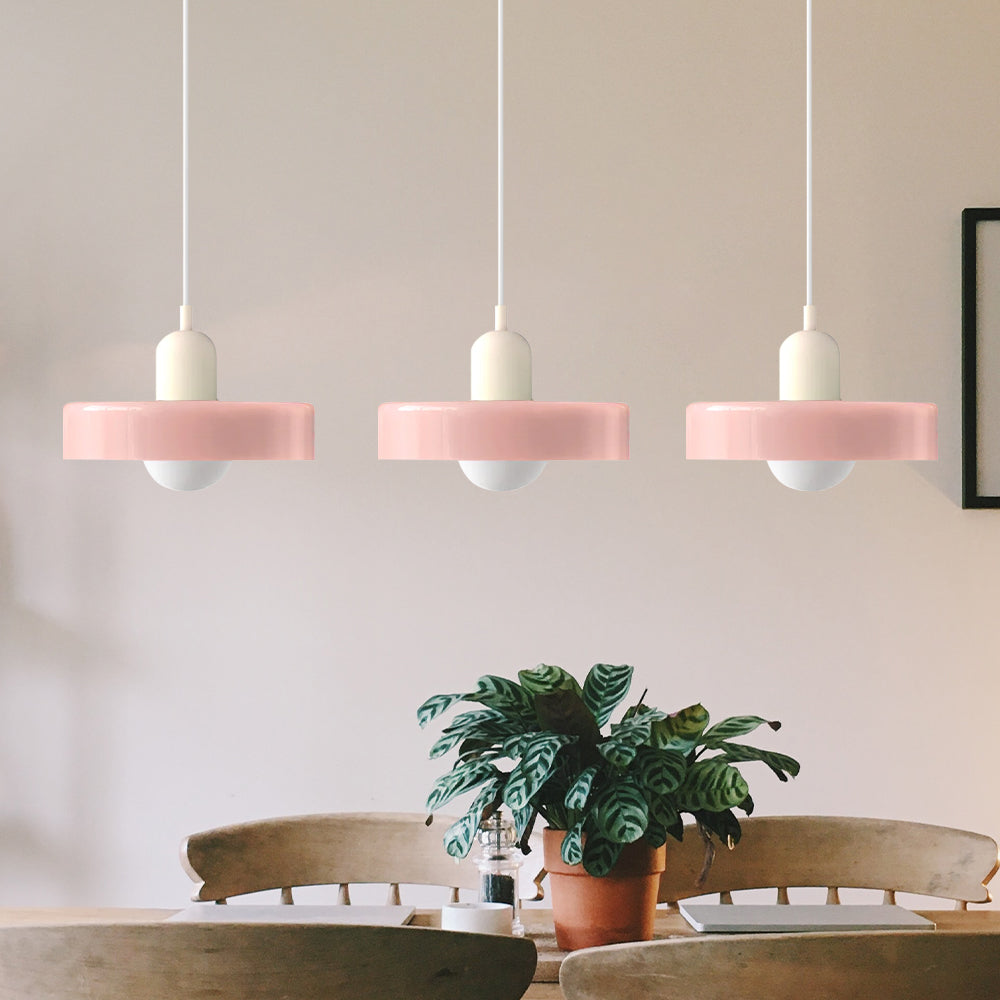 Glass Pendant Lamp 12 Inch Adjustable Height Ceiling Fixture for Bedrooms Nightstands Modern Minimalist Nordic Hanging Light E27 Socket for