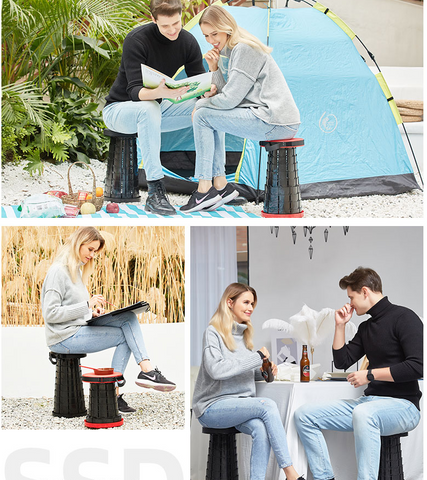 Travel Companion | Foldable Hiking Stool with Adjustable Height | Lightweight Design for Comfort Anytime