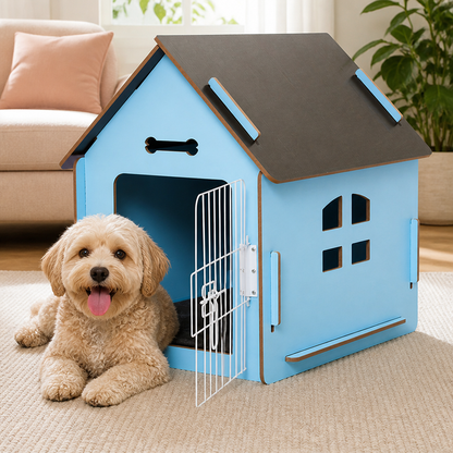 Ortekor Elevated Wood & Ventilated Pet House (For Small Dogs & Cats)