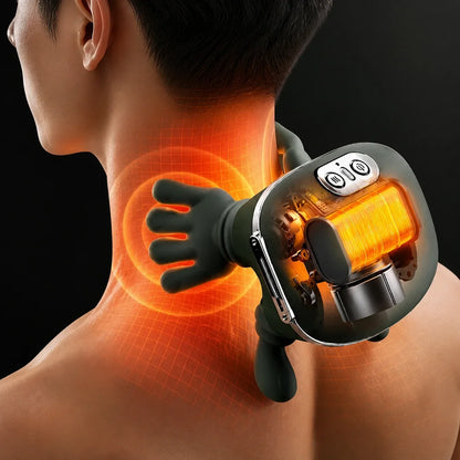 Electric Shiatsu Neck Massager with Heat for Shoulders and Trapezius – Hands-Free Kneading Relief for Office Workers, Gamers, and Home Relax