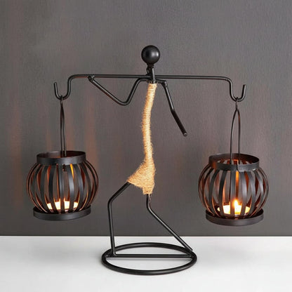 LUMIVIBE – Abstract Metal Candle Holder Sculpture