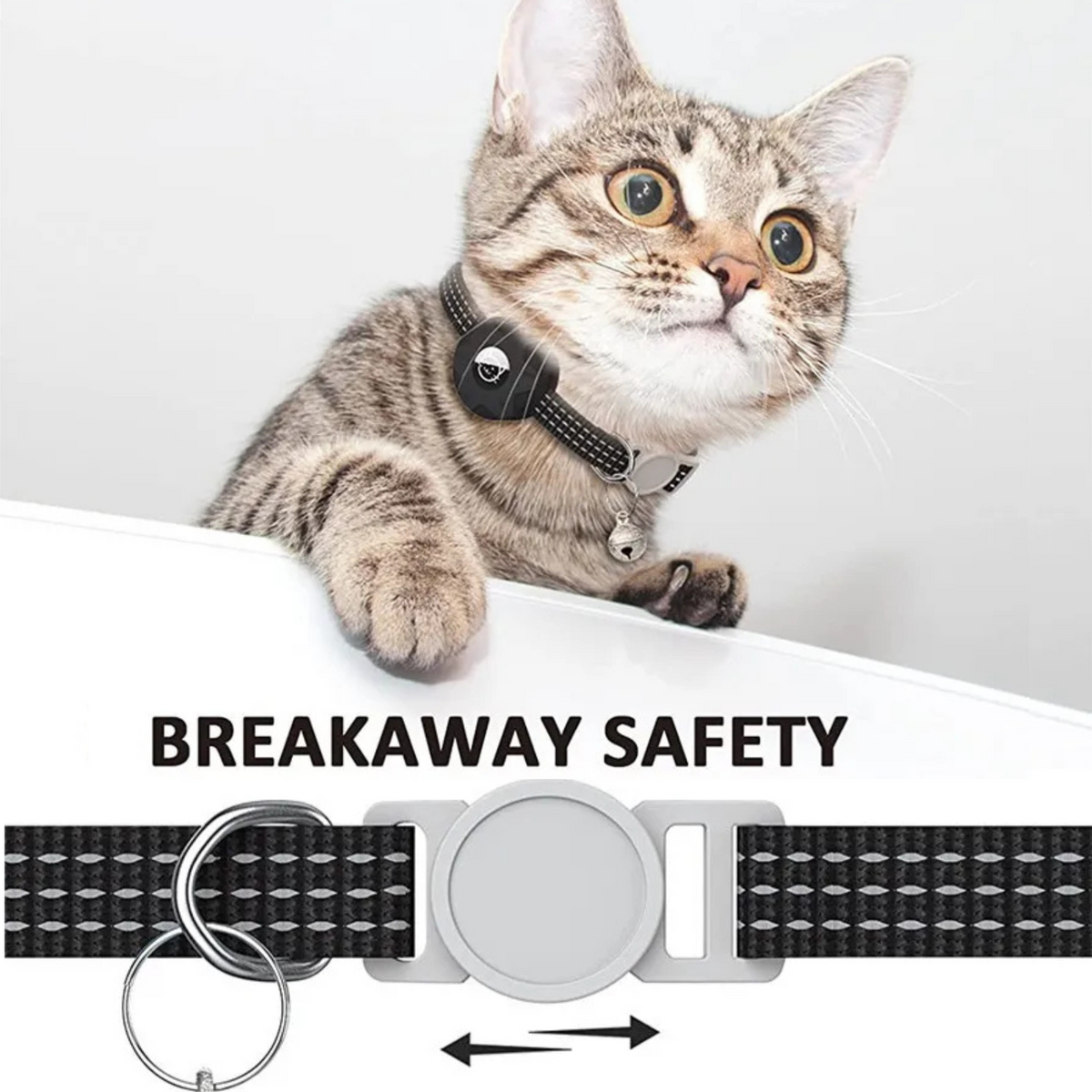 Pet Location Tracker with Reflective Collar for Dogs & Cats – Android Network Locator, Lightweight Waterproof Design, 8-10 Month Battery Lif