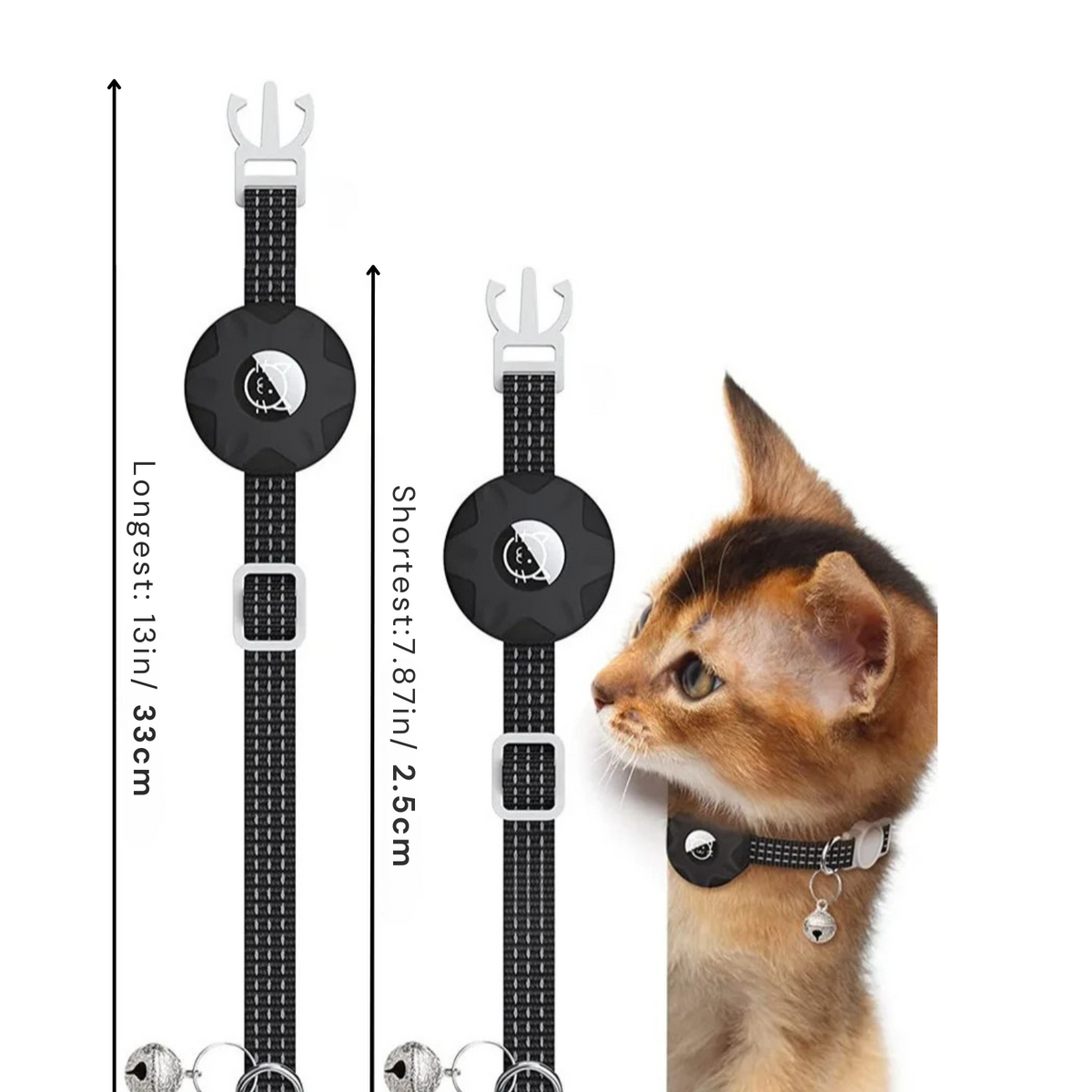 Pet Location Tracker with Reflective Collar for Dogs & Cats – Android Network Locator, Lightweight Waterproof Design, 8-10 Month Battery Lif