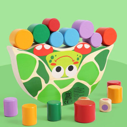 Turtle Stacking Game for Toddlers – Wooden Balance Blocks for Hand-Eye Coordination & Fine Motor Skills Ages 3+