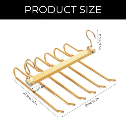 Multi-Tier Closet Hanger for Pants Storage 6-Level Rotating Hook Space Organizer for Jeans Slacks Scarves 14 in Wide Lightweight Aluminum Ra